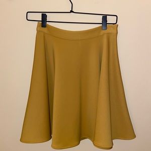 Mustard Above the Knee Skirt